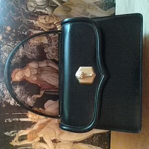 Kieselstein Cord leather bag with Cocodile logo flap opener